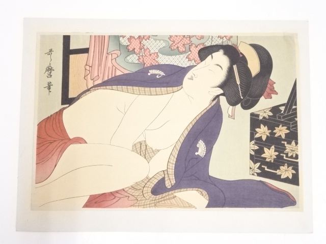 喜多川歌磨　美人画　手摺浮世絵木版画